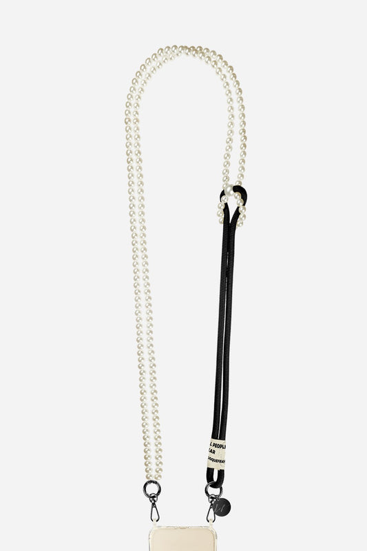 LA COQUE FRANCAISE RESINE GIGI NOIR PERLES BLANCHES