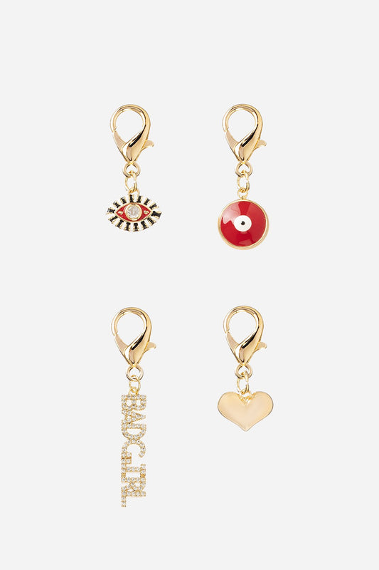 LA COQUE FRANCAISE NYLON PACK 4 CHARMS BADGIRL