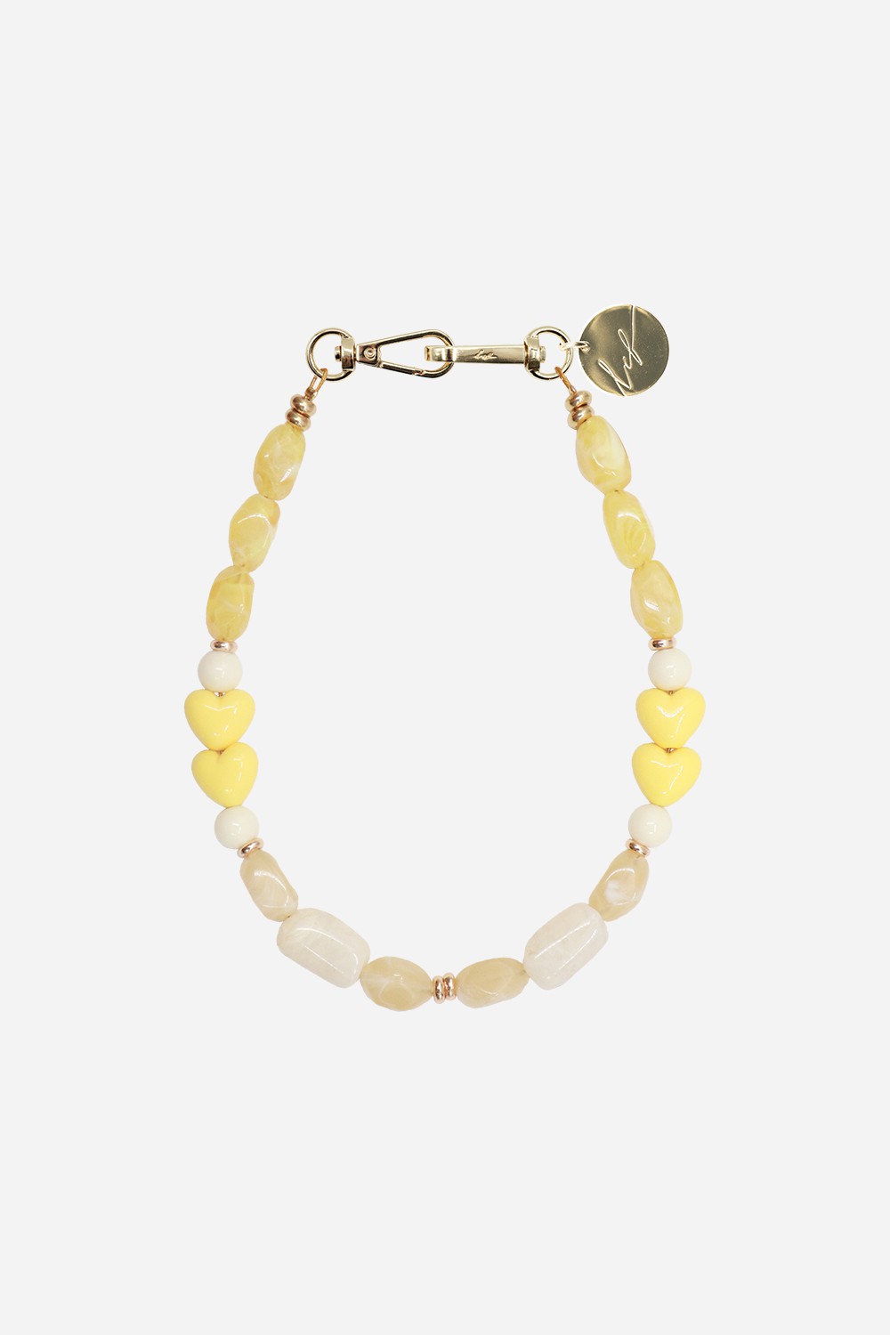 LA COQUE FRANCAISE METAL DAYA BEIGE COEUR JAUNE