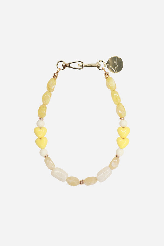 LA COQUE FRANCAISE METAL DAYA BEIGE COEUR JAUNE