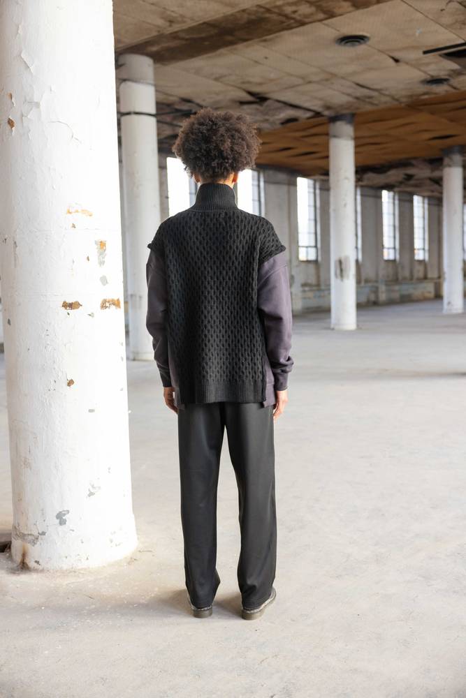 ELEVATA SPLICING LONG SLEEVE HIGHNECK KNITWEAR SWEATER