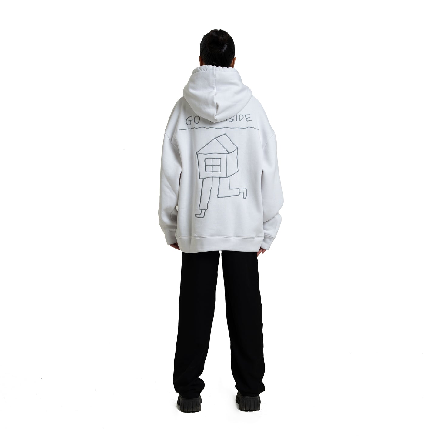 By Chance Go Outside White Hoodie