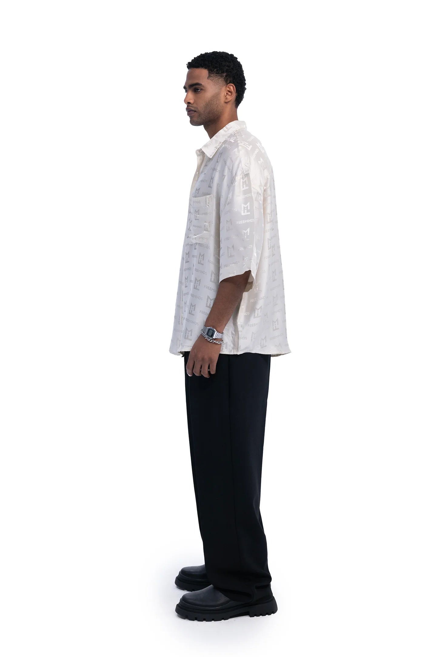 FREEMINDS JACQUARD LOGO SHIRT