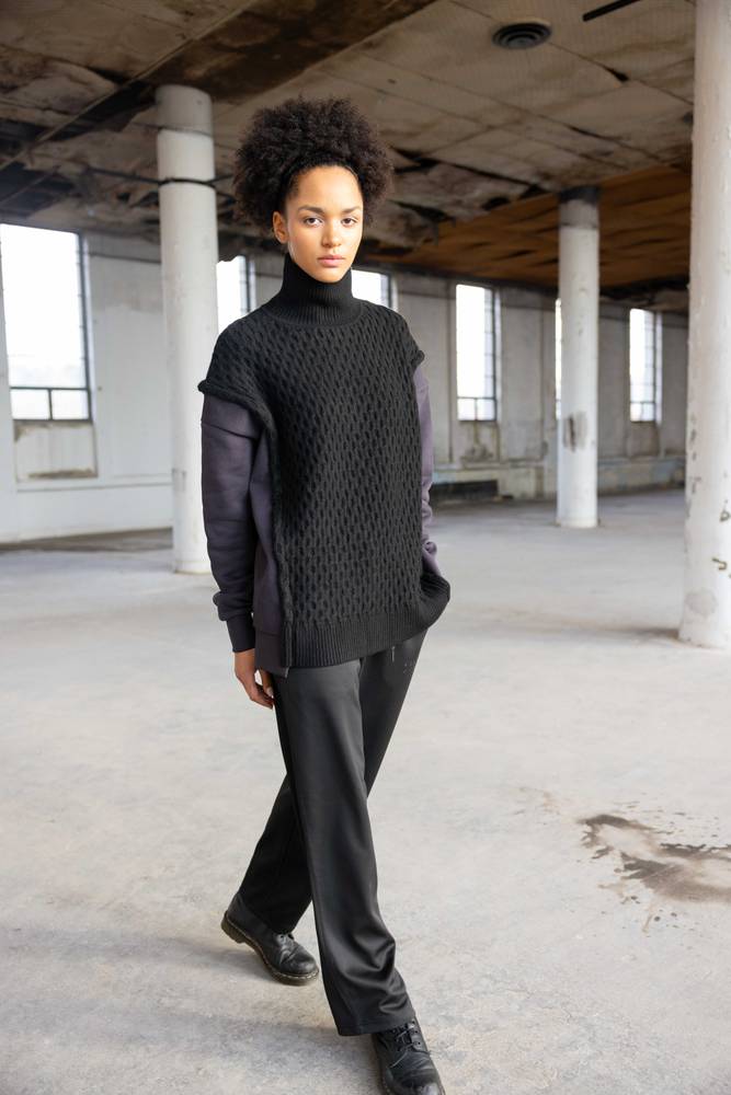 ELEVATA SPLICING LONG SLEEVE HIGHNECK KNITWEAR SWEATER